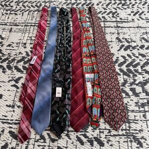 Art Deco Lot of 6 Vintage Silk Ties